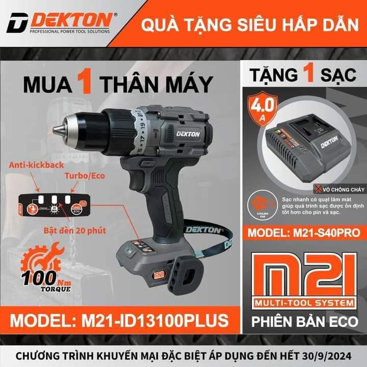 Máy khoan pin 3 chức năng m21-id13100plus