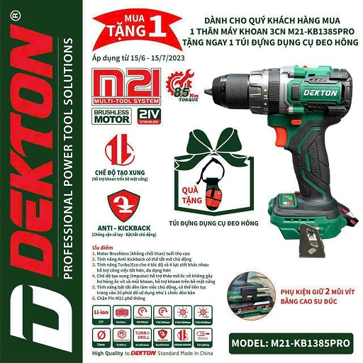 Máy khoan pin 3 chức năng m21-kb1385pro