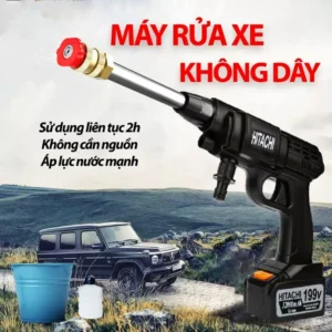 Máy rửa xe dùng pin Hitachi