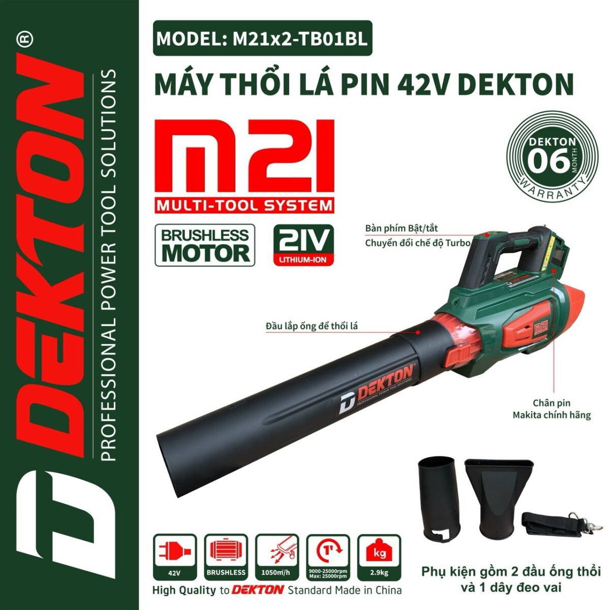 Máy thổi lá DEKTON M21X2-TL01BL