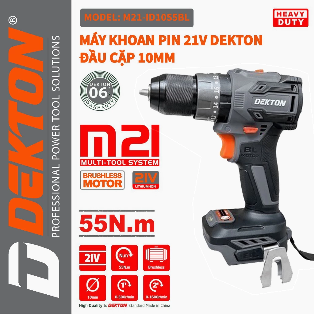 Máy khoan pin DEKTON M21-ID1055BL