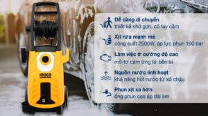 Máy rửa xe gia đình là thiết bị sử dụng áp lực nước mạnh để làm sạch xe cộ, sân vườn, và các bề mặt ngoại thất tại nhà.