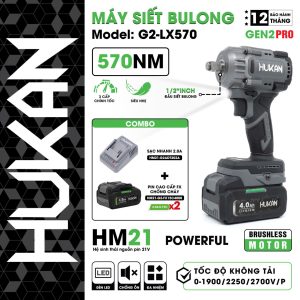 Máy siết bulong (đầu 1/2) HUKAN G2-LX570