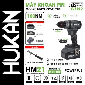 Máy khoan pin 13MM HUKAN HM21-G2-Z1700