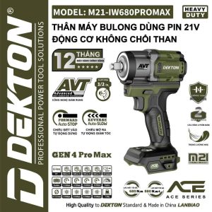 Máy siết bulong pin 21V động cơ không chổi than DEKTON M21-IW680PROMAX