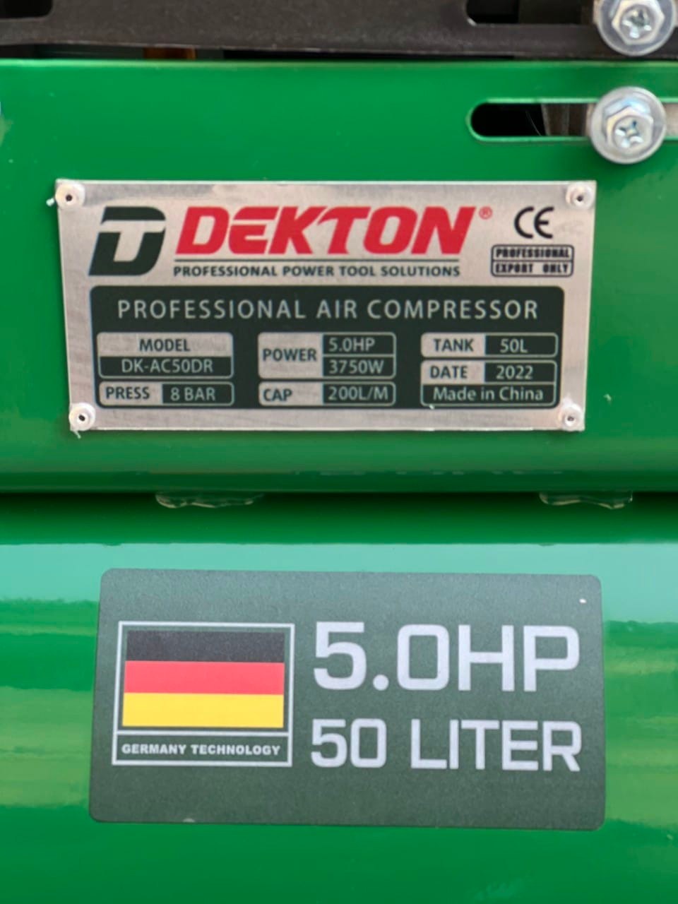 Thông số kỹ thuật của máy nén khí 50L chạy dầu DEKTON DK-AC50DR
