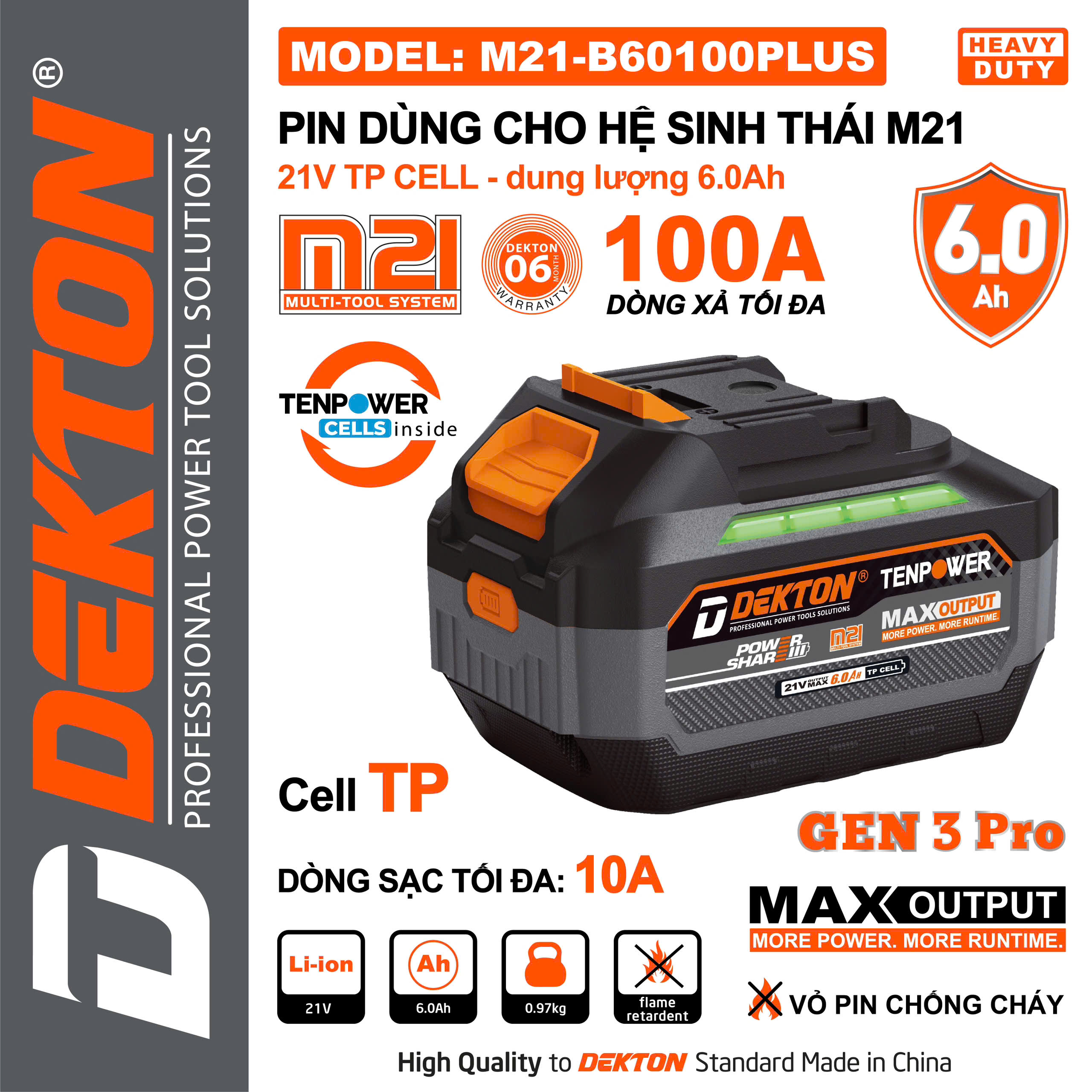 Pin Dekton M21-B60100LPUS XAM