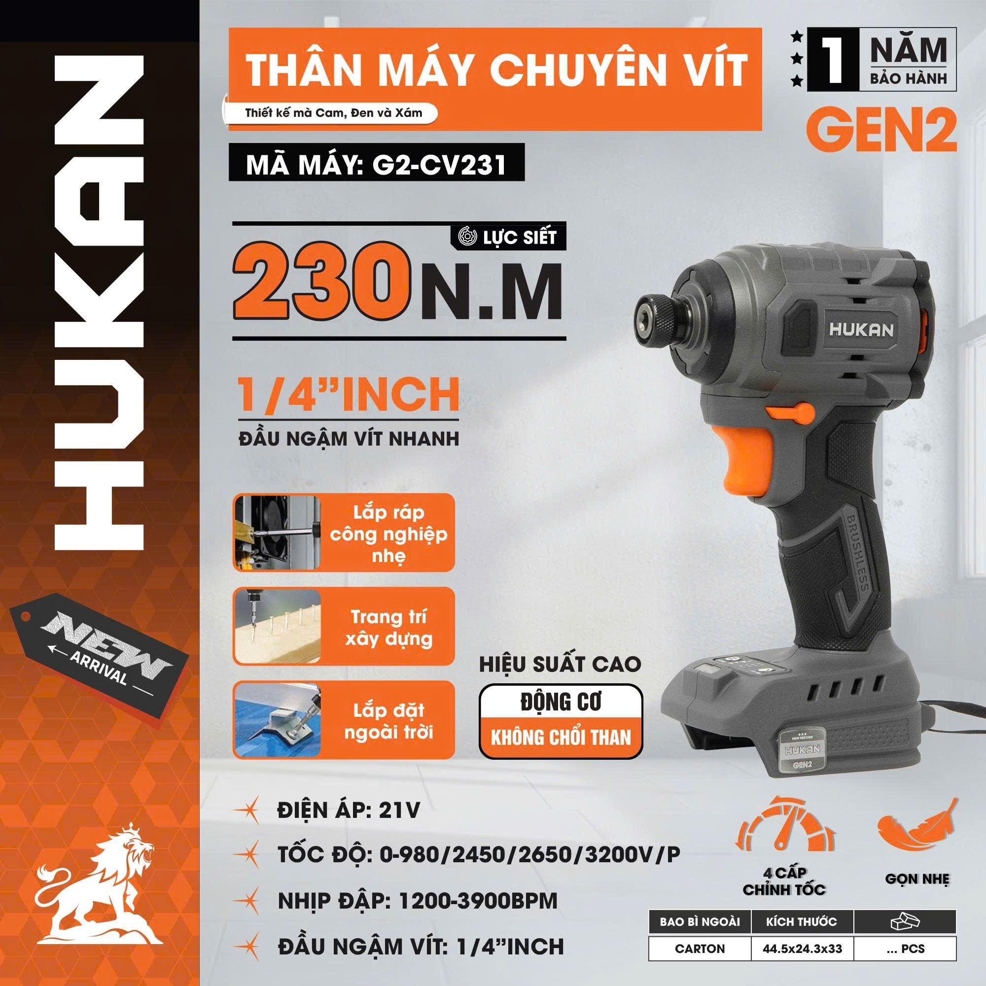 Thân máy chuyên vít Hukan G1-CV231