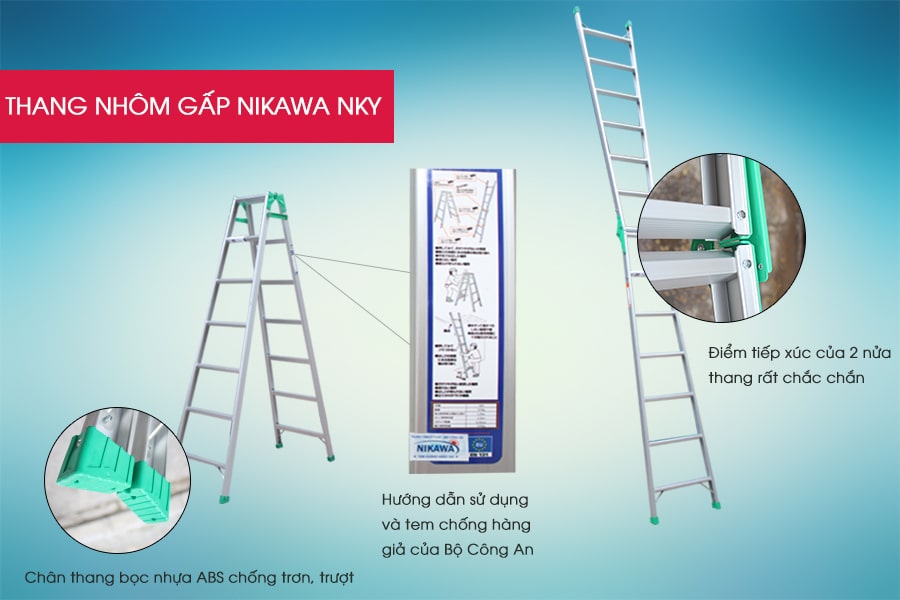 Đặc điểm của thang nhôm gấp gọn chữ A Nikawa NKY
